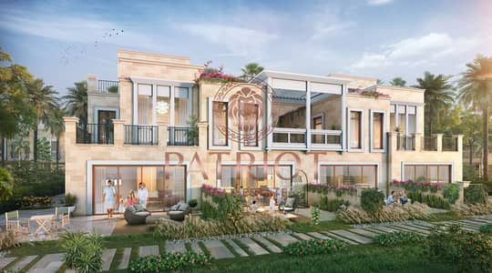 4 Bedroom Townhouse for Sale in DAMAC Lagoons, Dubai - Malta - 5 and 4 br LR Rear View. jpg