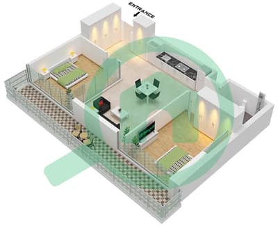 The Community Motor City - 2 Bedroom Apartment Unit 11, FLOOR 6-17 Floor plan