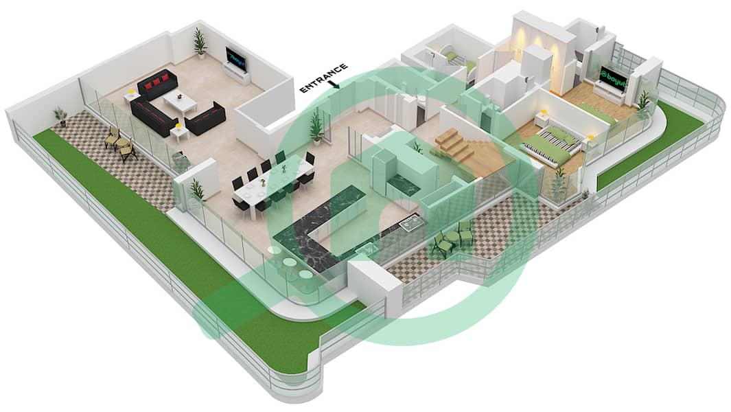 Radiant Viewz 1 - 5 Bedroom Apartment Unit 2 FLOOR 15-16 Floor plan Unit 2 Floor 15  Lower Ground interactive3D