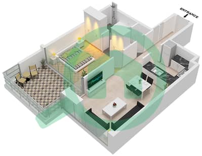 Elegance Tower - 1 Bed Apartments Type C Floor plan