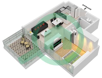 Elegance Tower - 1 Bed Apartments Type F Floor plan