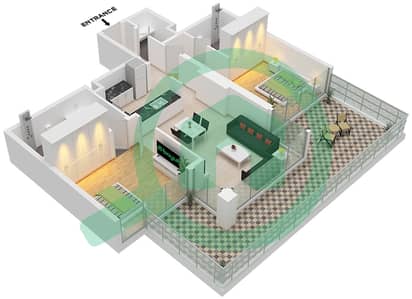 Elegance Tower - 2 Bed Apartments Type A Floor plan