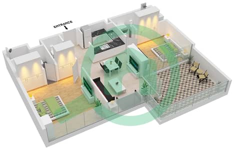 Elegance Tower - 2 Bed Apartments Type A3 Floor plan