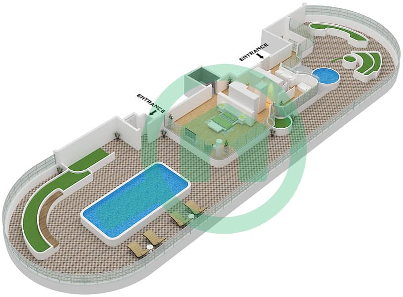 المخططات الطابقية لتصميم النموذج D-SKY PALACES شقة 6 غرف نوم - ذا رينجز Second Floor interactive3D