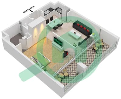 Несба 1 - Апартамент 1 Спальня планировка Тип B1 FLOOR 1,3-5,7