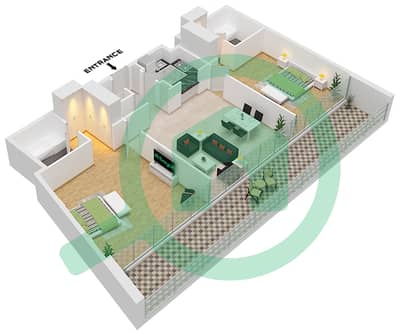 内斯巴 1区 - 2 卧室公寓类型C2 FLOOR 2-4戶型图