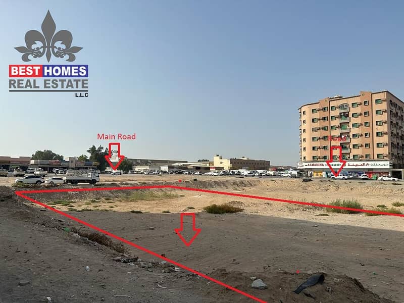Freehold main road G+3 mixed used plot for sale in Al mowaihat Ajman Freehold main road G+3 mixed used plot for sale in Al mowaihat Ajman