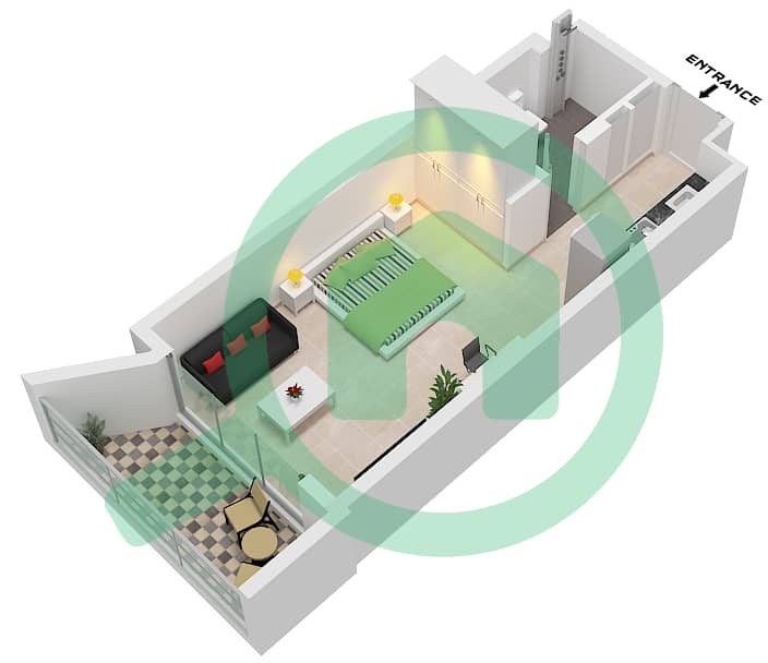 Beverly Boulevard - Studio Apartment Unit 6 FLOOR 1 Floor plan Unit 6 Floor 1 interactive3D