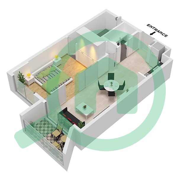Beverly Boulevard - 1 Bedroom Apartment Unit 12 FLOOR 1 Floor plan Unit 12 Floor 1 interactive3D