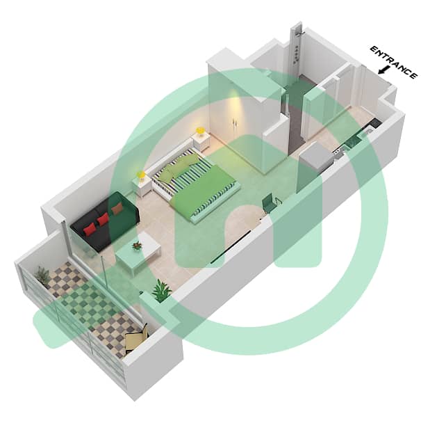 Beverly Boulevard - Studio Apartment Unit 16 FLOOR 1 Floor plan Unit 16 Floor 1 interactive3D