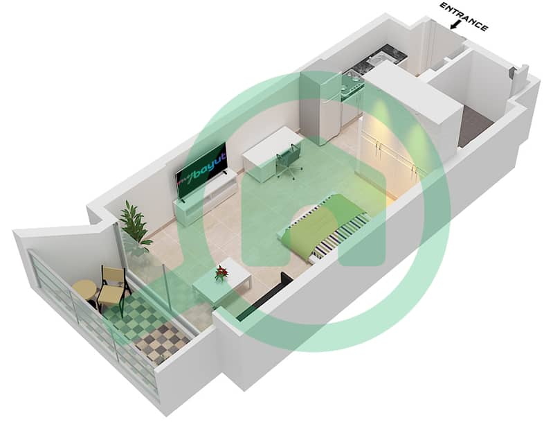 Beverly Boulevard - Studio Apartment Unit 17,19 FLOOR 1 Floor plan Unit 17,19 Floor 1 interactive3D
