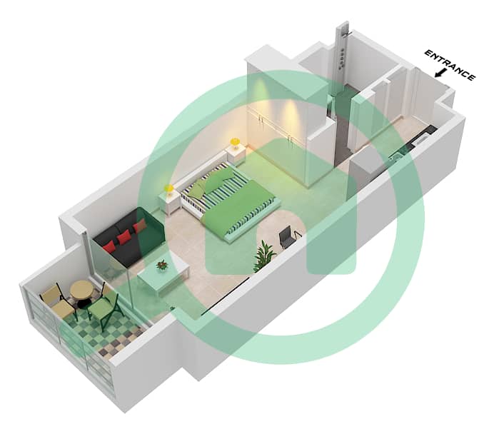 Beverly Boulevard - Studio Apartment Unit 18,20 FLOOR 1 Floor plan Unit 18,20 Floor 1 interactive3D