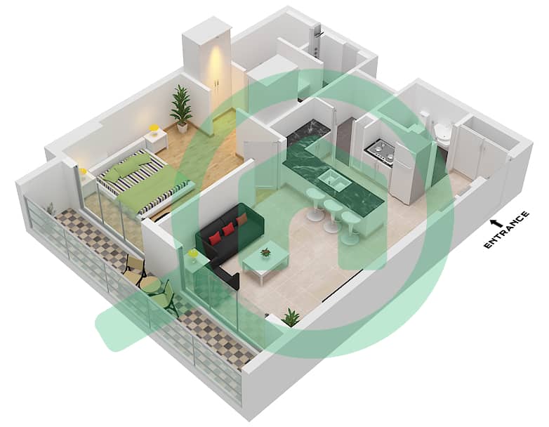 Beverly Boulevard - 1 Bedroom Apartment Unit 23 FLOOR 1 Floor plan Unit 23 Floor 1 interactive3D