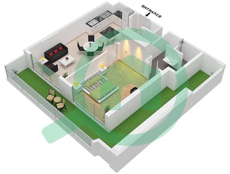 Beverly Boulevard - 1 Bedroom Apartment Unit 24 FLOOR 1 Floor plan Unit 24 Floor 1 interactive3D