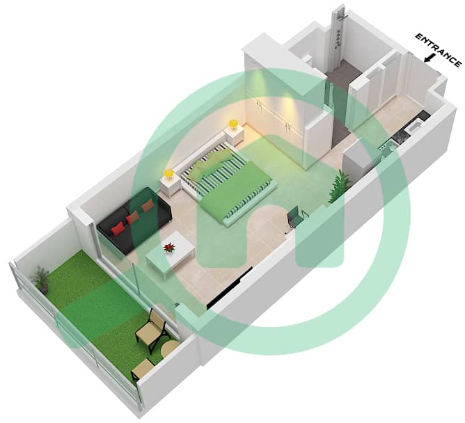 Beverly Boulevard - Studio Apartment Unit 25 FLOOR 1 Floor plan Unit 25 Floor 1 interactive3D