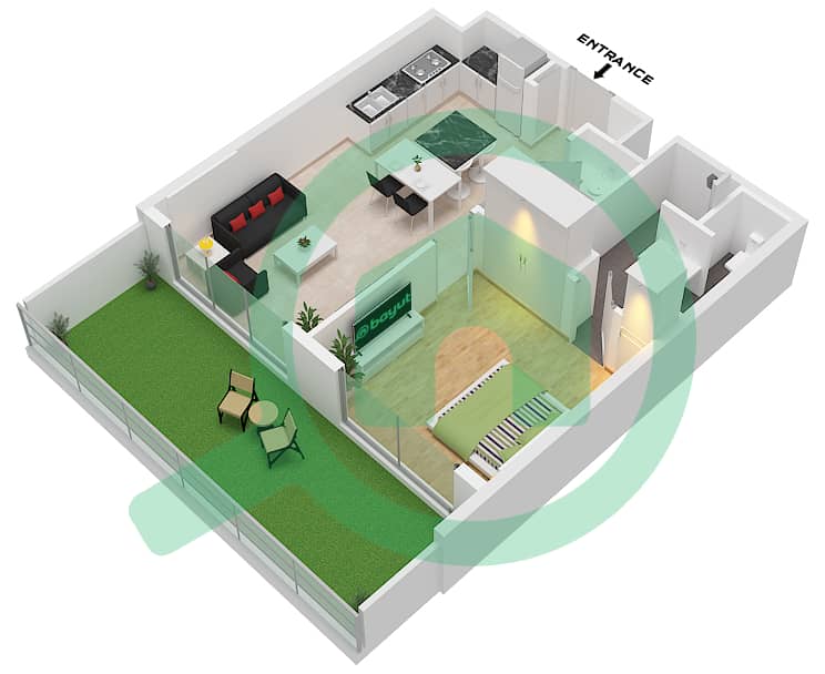 Beverly Boulevard - 1 Bedroom Apartment Unit 30 FLOOR 1 Floor plan Unit 30 Floor 1 interactive3D