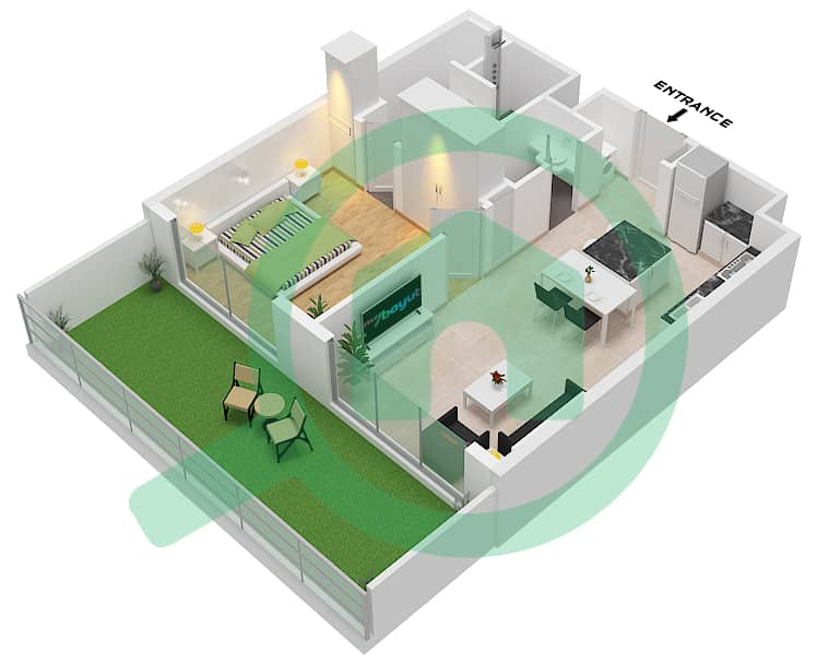 Beverly Boulevard - 1 Bedroom Apartment Unit 31 FLOOR 1 Floor plan Unit 31 Floor 1 interactive3D