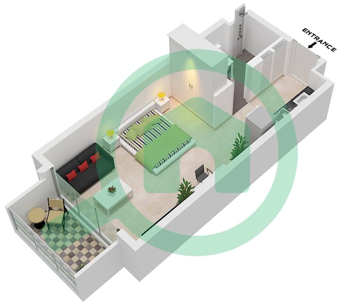 Beverly Boulevard - Studio Apartment Unit 6 FLOOR TYPICAL Floor plan Unit 6 Floor Typical interactive3D