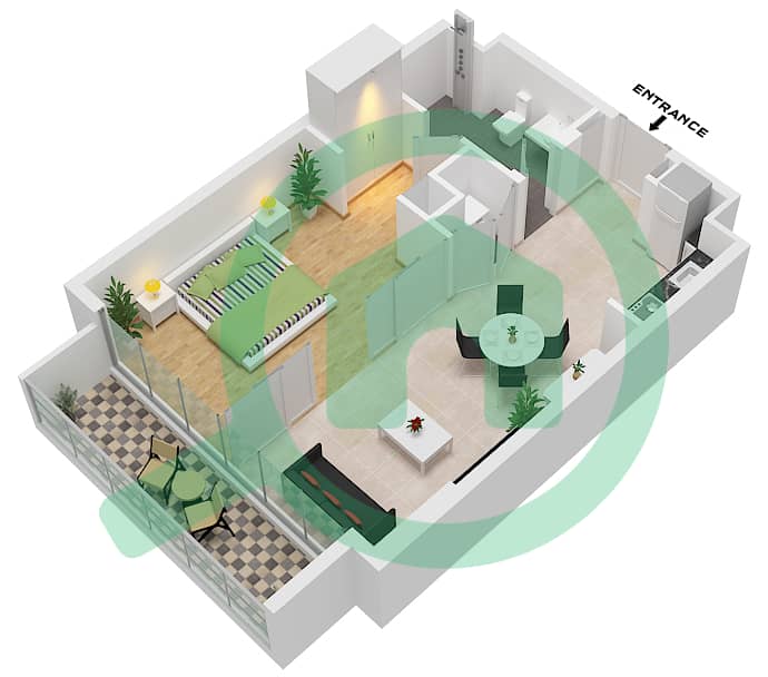 Beverly Boulevard - 1 Bedroom Apartment Unit 7 FLOOR TYPICAL Floor plan Unit 7 Floor Typical interactive3D