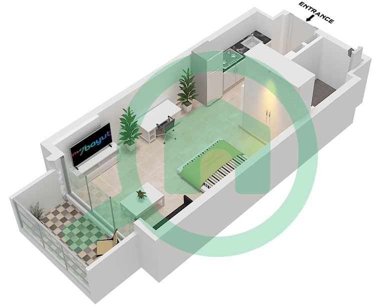 Beverly Boulevard - Studio Apartment Unit 8 FLOOR TYPICAL Floor plan Unit 8 Floor Typical interactive3D
