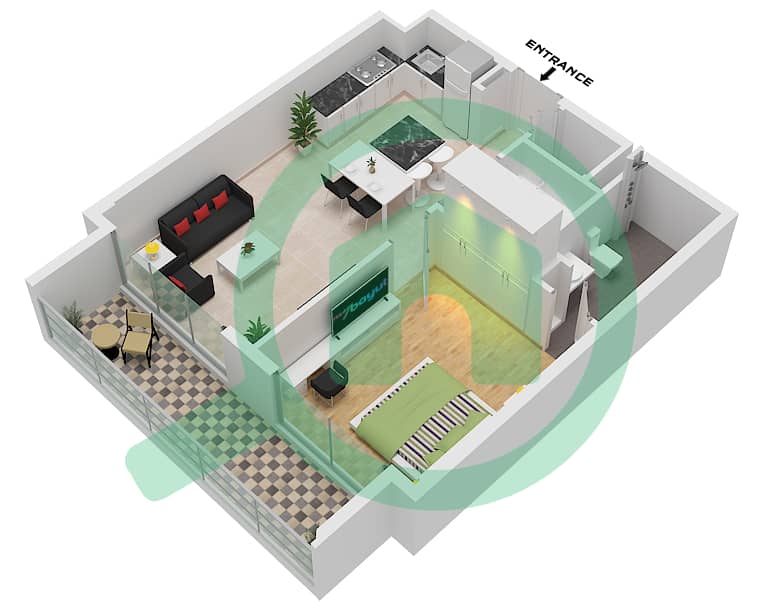 Beverly Boulevard - 1 Bedroom Apartment Unit 17 FLOOR TYPICAL Floor plan Unit 17 Floor Typical interactive3D