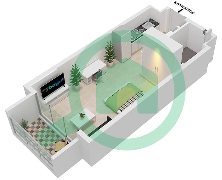 Beverly Boulevard - Studio Apartment Unit 23 FLOOR TYPICAL Floor plan Unit 23 Floor Typical interactive3D