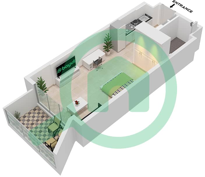 Beverly Boulevard - Studio Apartment Unit 28 FLOOR TYPICAL Floor plan Unit 28 Floor Typical interactive3D