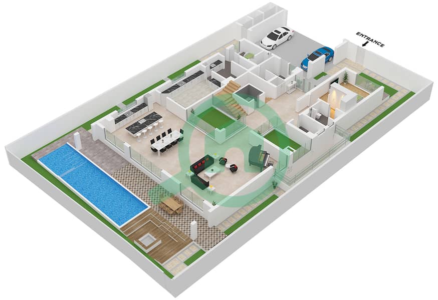 The Waterside - 6 Bedroom Villa Type STYLE 1-2 Floor plan Type Style 1-2 Floor Ground Floor interactive3D