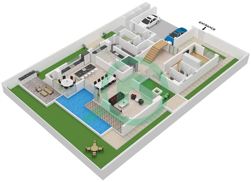 The Waterside - 5 Bedroom Villa Type STYLE 1 Floor plan Type Style 1 Floor Ground Floor interactive3D