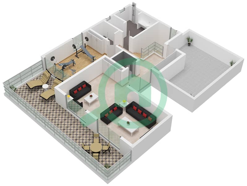 水畔幽居别墅 - 5 卧室别墅类型STYLE 1戶型图 Type Style 1 Floor Second Floor interactive3D