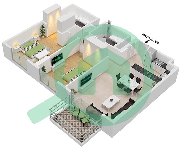 Erin - 2 Bedroom Apartment Type/unit C.6-C.9/UNIT 1MFLOOR 2-11 Floor plan Type C.6,C.7,C.8,C.9 Unit 1M Floor 2-11 Unit 11M Floor 11 Unit 12M Floor 2-7,11 Unit 13 Floor 8-10 Unit 14 Floor 2-10 Unit 15 Floor 2-10 interactive3D