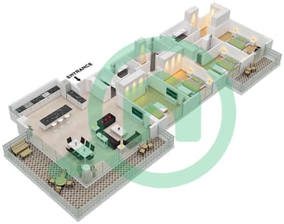 艾琳综合大楼 - 4 卧室公寓类型／单位A.2 / UNIT 17 FLOOR 2-7戶型图