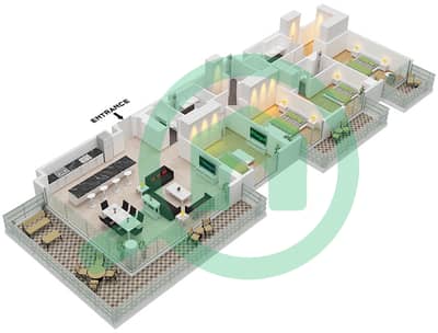 艾琳综合大楼 - 4 卧室公寓类型／单位B.2 / UNIT 16 FLOOR 9-10戶型图