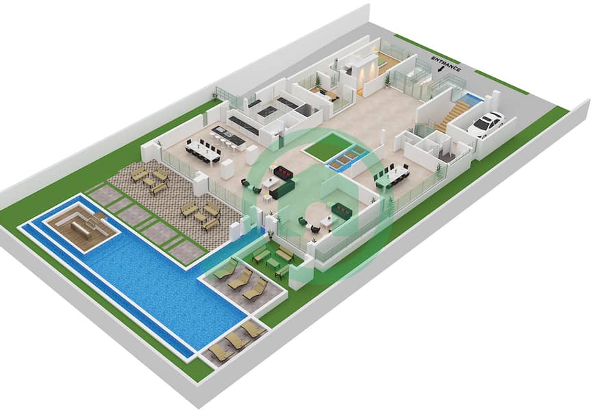 Gems Estates 1 - 6 Bedroom Villa Type V1000 Floor plan Type V1000 Floor Ground Floor interactive3D
