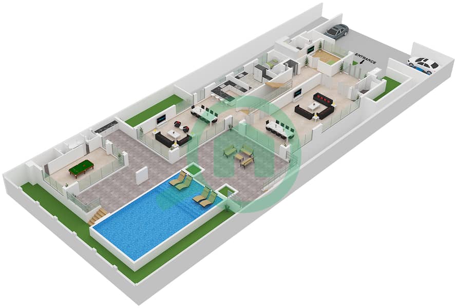 Gems Estates 1 - 7 Bedroom Villa Type V75 Floor plan Type V75 Floor Ground Floor interactive3D