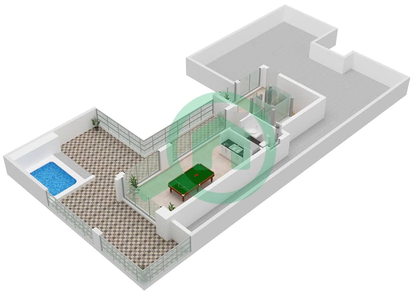 المخططات الطابقية لتصميم النموذج V55 فیلا 5 غرف نوم - جيمز استايتس 1 Type V55 Floor Roof Floor interactive3D