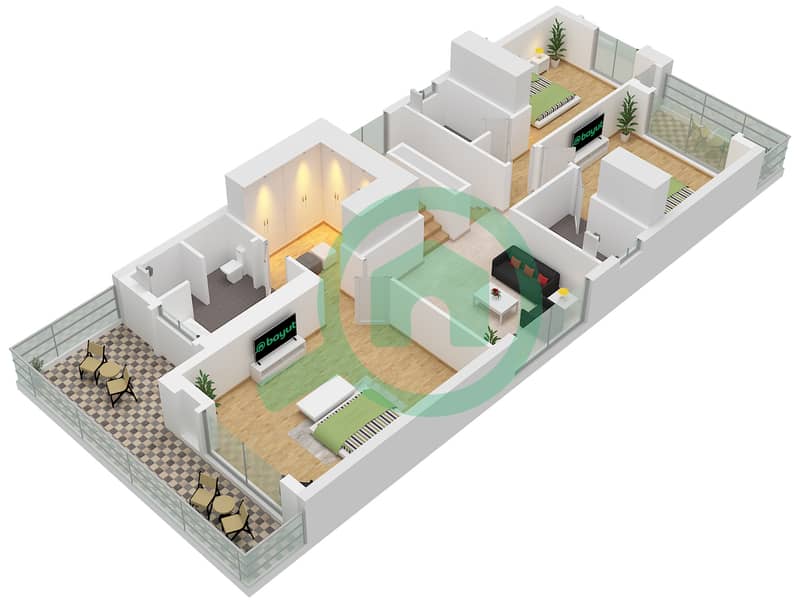 المخططات الطابقية لتصميم النموذج V31 فیلا 5 غرف نوم - جيمز استايتس 1 Type V31 Floor First Floor interactive3D