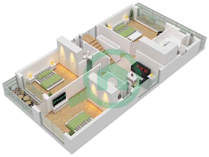 Gems Estates 1 - 5 Bedroom Villa Type V28 Floor plan interactive3D