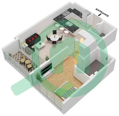 克里斯特马克公寓 - 1 卧室公寓类型／单位A / UNIT 01 FLOOR 4戶型图