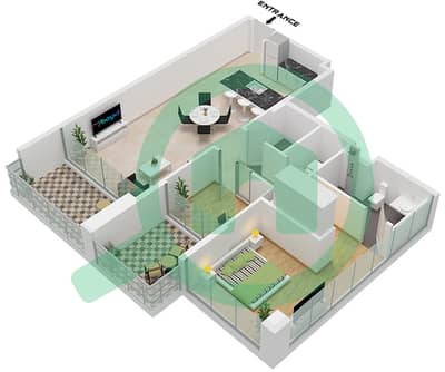 克里斯特马克公寓 - 1 卧室公寓类型／单位B / UNIT 06 FLOOR 4戶型图