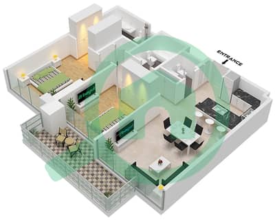 克里斯特马克公寓 - 2 卧室公寓类型／单位B / UNIT 04 FLOOR 4戶型图