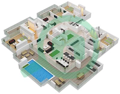 克里斯特马克公寓 - 4 卧室顶楼公寓类型A FLOOR 21戶型图
