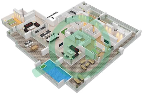 克里斯特马克公寓 - 4 卧室顶楼公寓类型B FLOOR 21戶型图