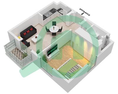 Rimal Residences - 1 Bedroom Apartment Type/unit 1E-1 / UNIT 30 FLOOR 1-5 Floor plan