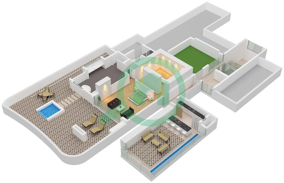 宝石庄园2号 - 6 卧室别墅类型V1000戶型图 Type V1000 Floor Roof Floor interactive3D