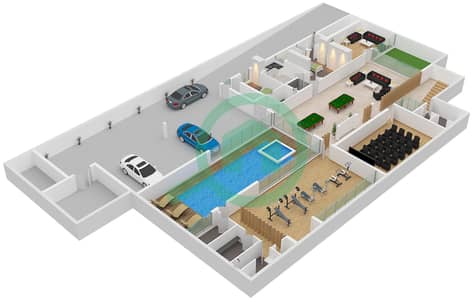 المخططات الطابقية لتصميم النموذج V1000 فیلا 6 غرف نوم - جيمز استايتس 2