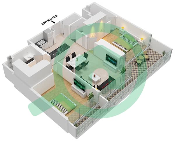 Type G variant 1 Unit 8 Floor 12,18,24,30,36,42,48