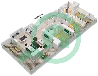 索巴一号大厦 A 座 - 3 卧室公寓类型／单位E VARIANT 1 / UNIT 7戶型图