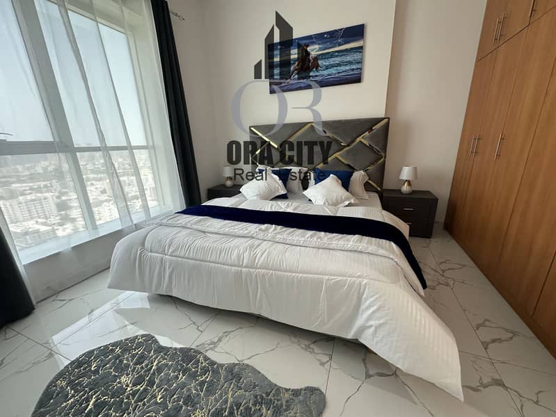 For monthly rent, a twobedroom apartment in the upscale Al Waha Towers