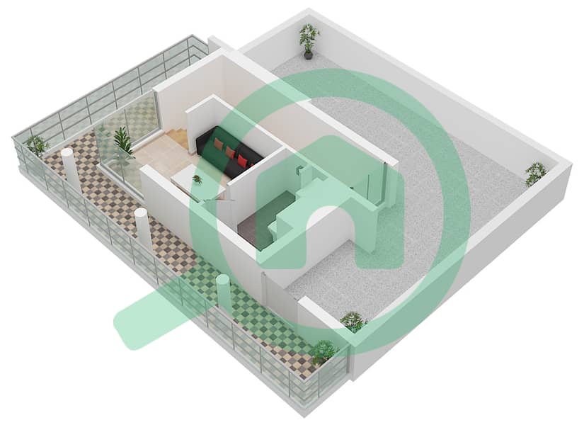المخططات الطابقية لتصميم النموذج LOTUS-A فیلا 4 غرف نوم - آفينا Lotus-A Second floor interactive3D